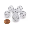 Dice>Frosted 20 Sided D20 Chessex Dice, 6 Pieces - Clear with Black Numbers - Your Source for Gaming Essentials