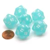 Dice>Frosted 20 Sided D20 Chessex Dice, 6 Pieces - Teal with White Numbers - Your Source for Gaming Essentials