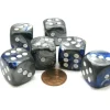 Dice>Gemini 20mm Big D6 Chessex Dice, 6 Pieces - Blue-Steel with White Pips - Your Source for Gaming Essentials