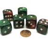 Dice>Gemini 20mm Big D6 Chessex Dice, 6 Pieces - Green-Red with White Pips - Your Source for Gaming Essentials