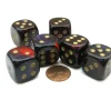 Dice>Gemini 20mm Big D6 Chessex Dice, 6 Pieces - Purple-Red with Gold Pips - Your Source for Gaming Essentials