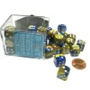 Dice>Gemini 12mm D6 Chessex Dice Block (36 Dice) - Blue-Gold with White Pips - Your Source for Gaming Essentials
