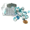 Dice>Gemini 12mm D6 Chessex Dice Block (36 Dice) - Teal-White Pips with Black Pips - Your Source for Gaming Essentials
