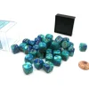 Dice>Gemini 12mm D6 Chessex Dice Block (36 Die) - Blue-Teal with Gold Pips - Your Source for Gaming Essentials