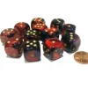 Dice>Gemini 16mm D6 Chessex Dice Block (12 Dice) - Purple-Red with Gold Pips - Your Source for Gaming Essentials