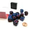 Dice>Gemini 16mm D6 Chessex Dice Block (12 Die) - Black-Starlight with Red Pips - Your Source for Gaming Essentials