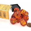 Dice>Gemini 16mm D6 Dice Block (12 Dice) - Translucent Red-Yellow with Gold Numbers - Your Source for Gaming Essentials