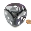 Dice>Gemini 50mm Huge Large D6 Chessex Dice, 1 Piece - Purple-Steel with White Pips - Your Source for Gaming Essentials