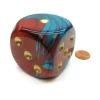 Dice>Gemini 50mm Huge Large D6 Chessex Dice, 1 Piece - Red-Teal with Gold Pips - Your Source for Gaming Essentials