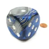 Dice>Gemini 50mm Huge Large D6 Chessex Dice, 1 Piece - Blue-Steel with White Pips - Your Source for Gaming Essentials