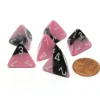 Dice>Gemini 18mm 4 Sided D4 Chessex Dice, 6 Pieces - Black-Pink with White - Your Source for Gaming Essentials