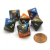 Dice>Gemini 15mm 8 Sided D8 Chessex Dice, 6 Pieces - Blue-Orange with White - Your Source for Gaming Essentials