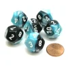 Dice>Gemini 18mm 12 Sided D12 Chessex Dice, 6 Pieces - Black-Shell with White - Your Source for Gaming Essentials