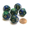Dice>Gemini 18mm 12 Sided D12 Chessex Dice, 6 Pieces - Blue-Green with Gold - Your Source for Gaming Essentials