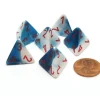 Dice>Gemini 18mm 4 Sided D4 Chessex Dice, 6 Pieces - Astral Blue-White with Red - Your Source for Gaming Essentials