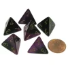 Dice>Gemini 18mm 4 Sided D4 Chessex Dice, 6 Pieces - Black-Purple with Gold Numbers - Your Source for Gaming Essentials