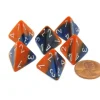 Dice>Gemini 18mm 4 Sided D4 Chessex Dice, 6 Pieces - Blue-Orange with White - Your Source for Gaming Essentials