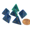 Dice>Gemini 18mm 4 Sided D4 Chessex Dice, 6 Pieces - Blue-Teal with Gold - Your Source for Gaming Essentials