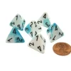 Dice>Gemini 18mm 4 Sided D4 Chessex Dice, 6 Pieces - Teal-White with Black - Your Source for Gaming Essentials