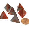 Dice>Gemini 18mm 4 Sided D4 Chessex Dice, 6 Pieces - Orange-Steel with Gold - Your Source for Gaming Essentials