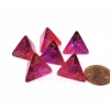 Dice>Gemini 18mm 4 Sided D4 Dice, 6 Pieces - Translucent Red-Violet with Gold - Your Source for Gaming Essentials