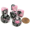Dice>Gemini 16mm Tens D10 (00-90) Dice, 6 Pieces - Black-Pink with White Numbers - Your Source for Gaming Essentials