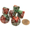 Dice>Gemini 16mm Tens D10 (00-90) Dice, 6 Pieces - Green-Red with White Numbers - Your Source for Gaming Essentials