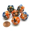 Dice>Gemini 20 Sided D20 Chessex Dice, 6 Pieces - Blue-Orange with White Numbers - Your Source for Gaming Essentials