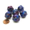 Dice>Gemini 20 Sided D20 Chessex Dice, 6 Pieces - Blue-Purple with Gold Numbers - Your Source for Gaming Essentials
