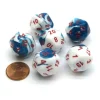 Dice>Gemini 20 Sided D20 Chessex Dice, 6 Pieces - Astral Blue-White with Red Numbers - Your Source for Gaming Essentials