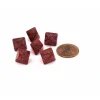 Dice>Glitter 9mm Mini 8 Sided D8 Dice, 6 Pieces - Ruby with Gold Numbers - Your Source for Gaming Essentials
