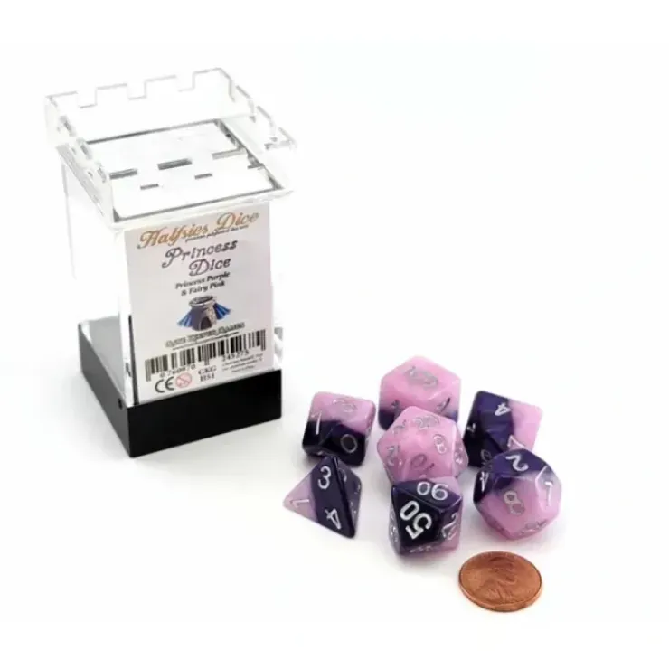 Dice>Halfsies Dice 7 Piece Polyhedral DnD Dice Set - Princess - Your Source for Gaming Essentials