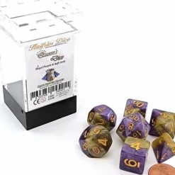 Dice>Halfsies Dice 7 Piece Polyhedral DnD Dice Set - Queen's Dice - Your Source for Gaming Essentials