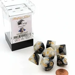Dice>Halfsies Dice 7 Piece Polyhedral DnD Dice Set - Yin Yang - Your Source for Gaming Essentials