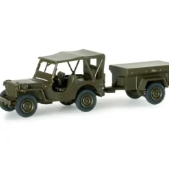 Herpa 741989 HO Roco U.S. Army Willy's Jeep + Anh Trailer MiniTanks - Your Source for Gaming Essentials