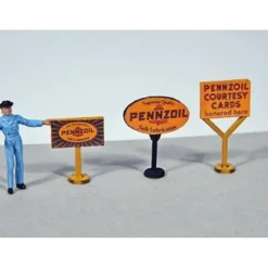 JL Innovative Design 473 HO Pennzoil Vintage Gas Station Curb Signs (Set of 3) - Your Source for Gaming Essentials