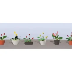 JTT Scenery Products 95569 HO Flower Plants Potted Assortment 3 (Pack of 6) - Your Source for Gaming Essentials