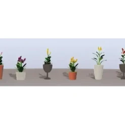 JTT Scenery Products 95572 HO Flower Plants Potted Assortment Set #4 (Pack of 6) - Your Source for Gaming Essentials