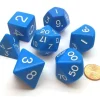 Dice>Jumbo Polyhedral 7-Die Dice Set 23mm-29mm - Blue with White Numbers - Your Source for Gaming Essentials