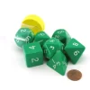 Dice>Jumbo Polyhedral 7-Die Dice Set 23mm-28mm- Green with White Numbers - Your Source for Gaming Essentials