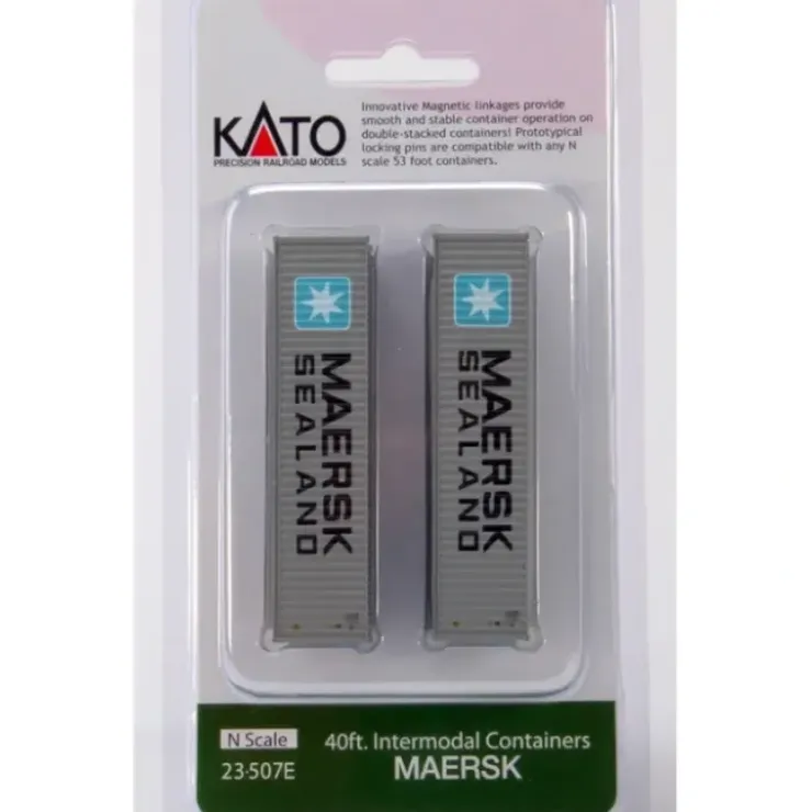 Kato 23-507E N Scale Maersk 40' Intermodal Container Set (Set of 2) - Your Source for Gaming Essentials