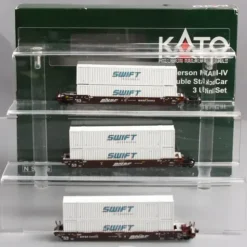 Kato 106-6168 N BNSF MAXI-IV 53' Stack Car w/Swift Container #254003 (Set of 3) - Your Source for Gaming Essentials