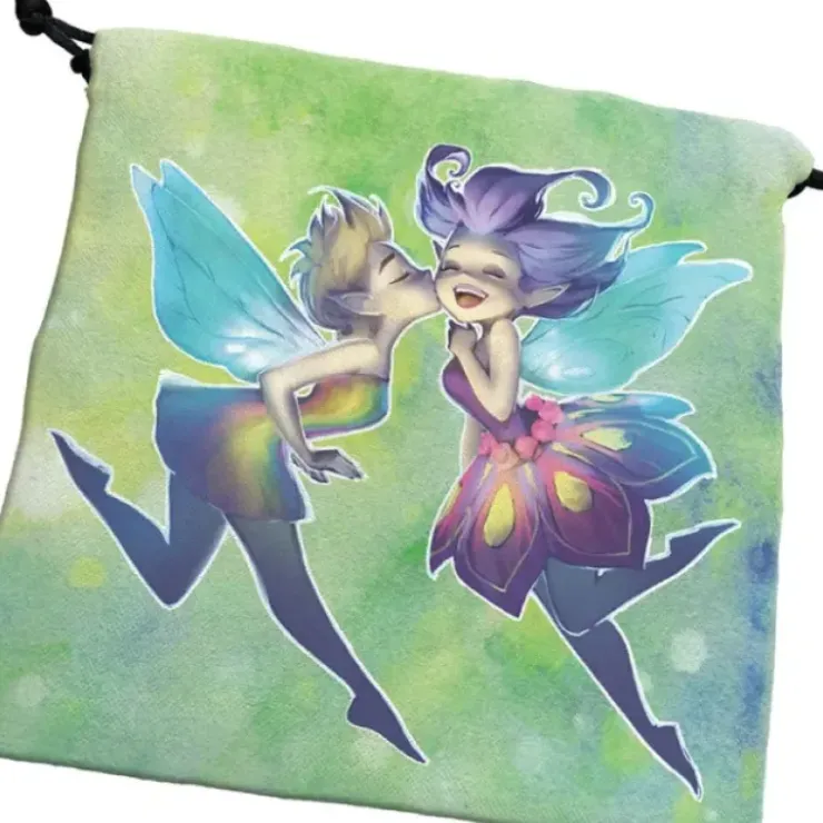 Dice>Large Cloth Deluxe Dice Bag - Happy Faeries - Your Source for Gaming Essentials