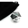Dice>Large 22mm Zinc Metal Alloy Countdown D20 Dice w Black Bag, 1 Pc - Green Numbers - Your Source for Gaming Essentials