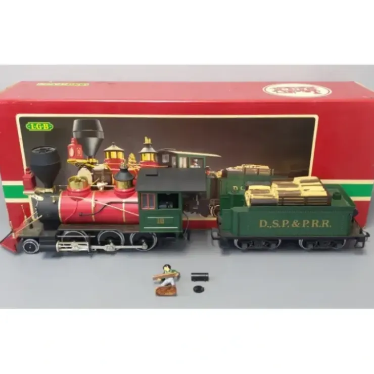 LGB 2018D G Scale DSP&PRR 2-6-0 Mogul Steam Locomotive & Tender #18 VG/Box - Your Source for Gaming Essentials