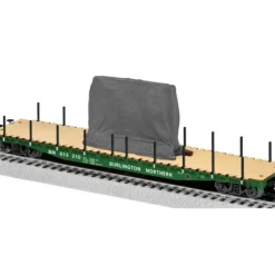 Lionel 6-82703 O Burlington Northern PS-4 Flatcar w/Stakes & Tarped Load #613210 - Your Source for Gaming Essentials