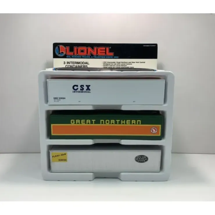 Lionel 6-12826 O CSX/Great Northern/New York Central Intermodal 3-Container Pack NIB - Your Source for Gaming Essentials