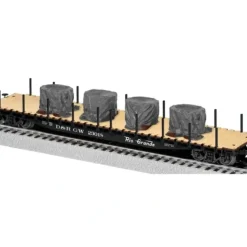 Lionel 6-82704 O Denver & Rio Grande Western Flatcar w/Stakes & Tarped #23018 - Your Source for Gaming Essentials