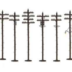 Lionel 6-37939 O Scale 7 1/4" Detailed Telephone Poles (Pack of 6) - Your Source for Gaming Essentials
