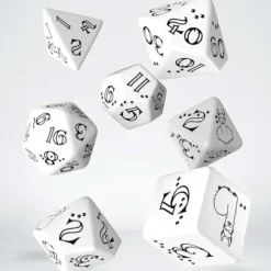 Dice>Llama 7 Piece Polyhedral RPG Dice Set - Bright White with Black Numbers - Your Source for Gaming Essentials